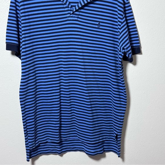 Polo by Ralph Lauren Men Blue Stripe Polo Shirt Cotton Short Sleeve Size L. - Picture 3 of 9